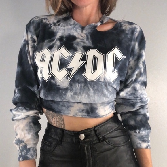 Tops - NWT AC/DC Rock Heavy Metal TieDye Shirt sz M
